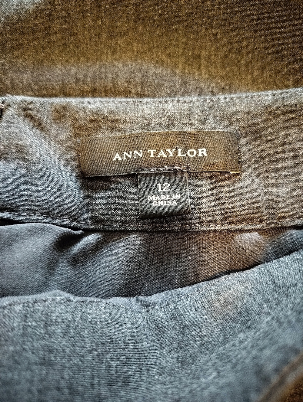 Ann Taylor Women's 12 Charcoal Pencil Skirt with Beaded Accents - Picture 2 of 7